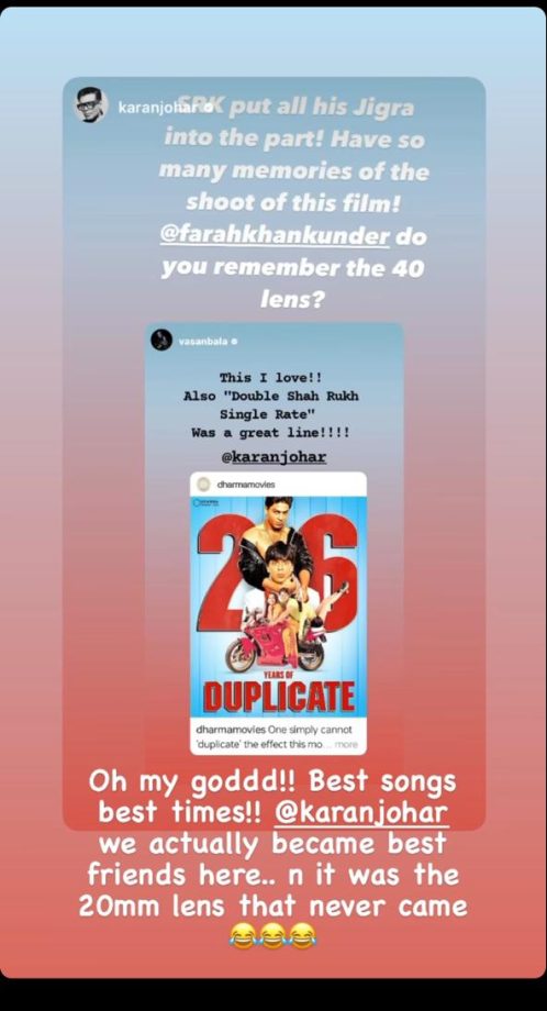 Karan Johar and Farah Khan Celebrate 26 Years of 'Duplicate' Movie and Relive Best Friends Memories! 894174