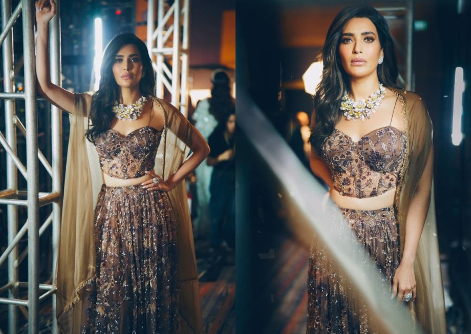 Karishma Tanna's Dazzling Brown Lehenga Is A Outfit You Can Wear For Weddings To Parties 894100