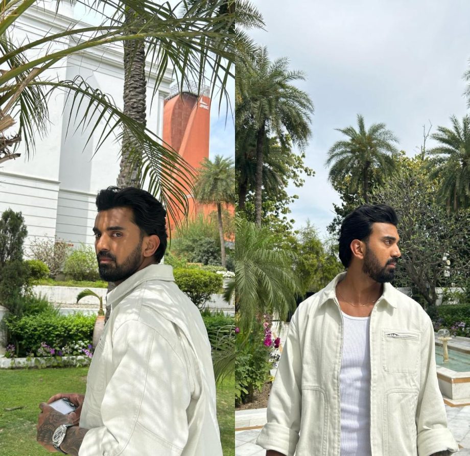 KL Rahul Basks in a Sunlight, Sporting Off-White Jacket and Black Pants ...