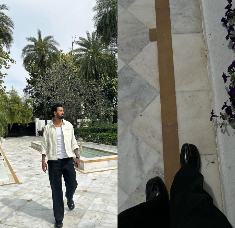 KL Rahul Basks in a Sunlight, Sporting Off-White Jacket and Black Pants ...