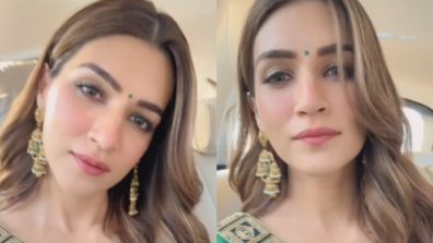 Kriti Sanon Shows Her Desi Side In Green Saree, Makes Hearts Flutter With Her Quirky Expressions