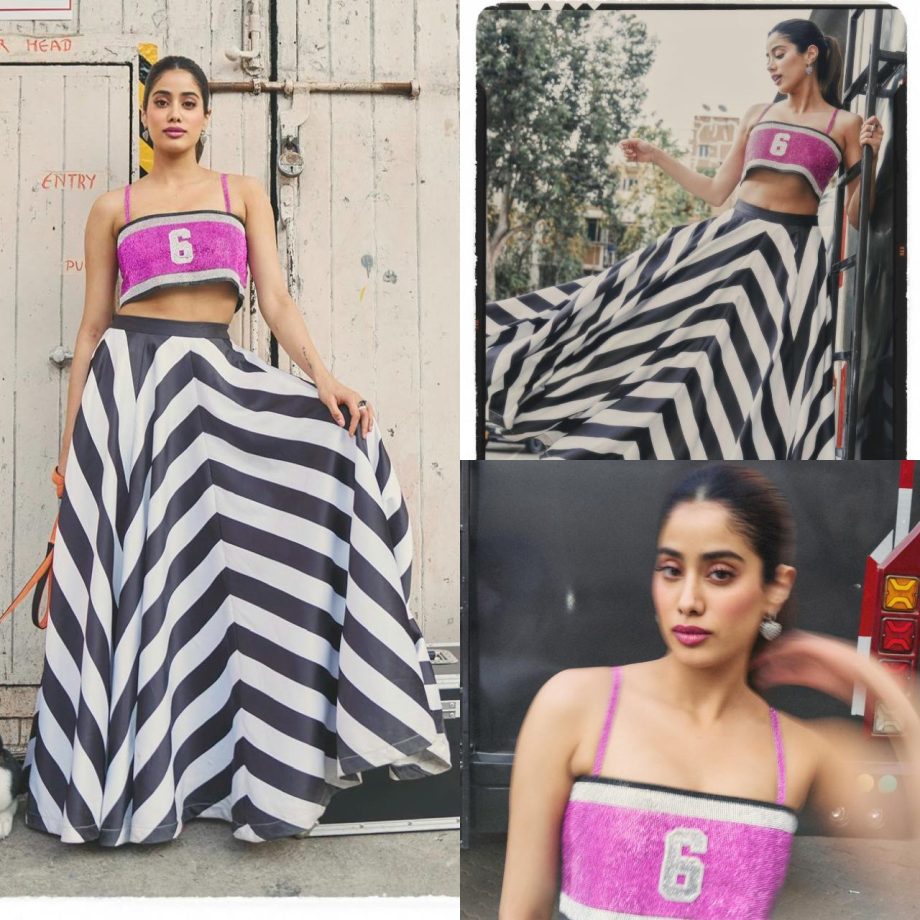 Mr And Mrs Mahi: Janhvi Kapoor Redefines Retro Style In A Black-and-white Skirt With Cute Shimmery Crop Top 894716