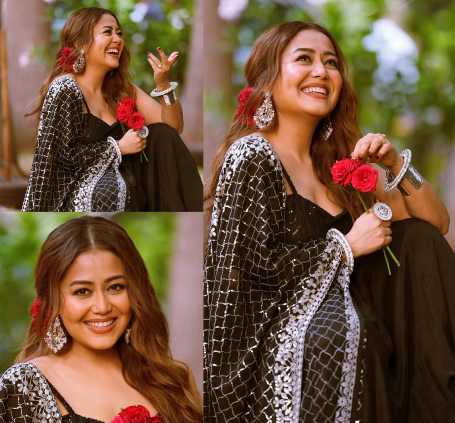 Neha Kakkar Flaunts Her Desi Avatar in a black Lehenga Set, Rohan Preet Singh Mesmerized by Her Beauty! 895113