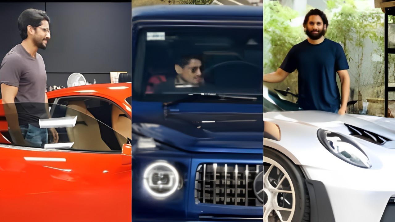 Parading through Naga Chaitanya's expensive car collection; from a Ferrari to now a Porsche 896509