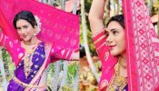 [Photos] Jhanak Fame Hiba Nawab Turns 'Marathi Mulgi' in a Purple Nauvari Saree 896041