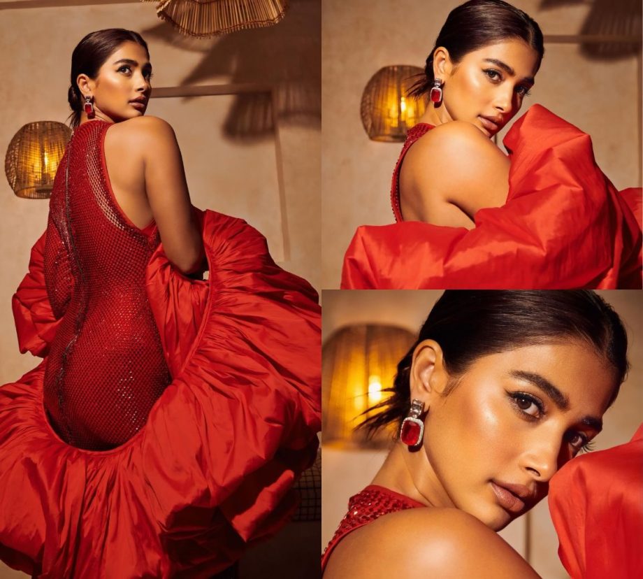 Pooja Hegde Sets The Temperature Soaring in a Red Bodycon Gown, Leaving Fans Awestruck! 893614
