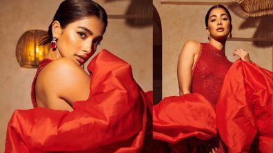 Pooja Hegde Sets The Temperature Soaring in a Red Bodycon Gown, Leaving Fans Awestruck!