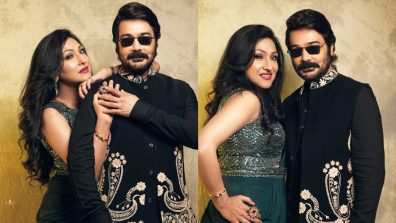 Prosenjit Chatterjee Poses With His Co-Star Rituparna Sengupta In Traditional Looks