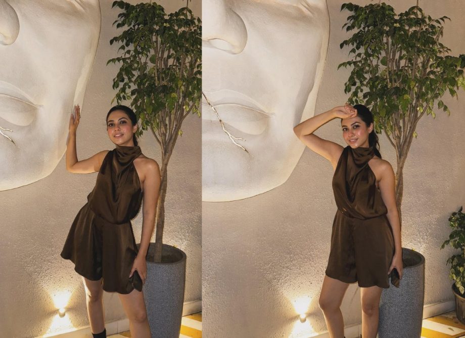Reem Shaikh's Chocolate Brown Romper Dress Is A Must-have Fit To Style For Dinner Dates To Parties 893959