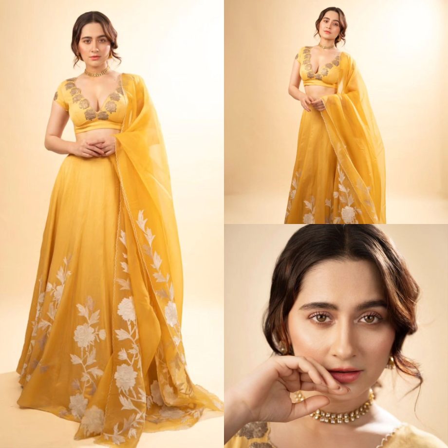 Sanjeeda Shaikh Looks Stunning in a Yellow Satin Lehenga Set, See Photos! 895239