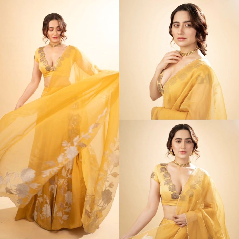 Sanjeeda Shaikh Looks Stunning in a Yellow Satin Lehenga Set, See Photos! 895240