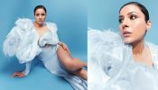 Shehnaaz Gill Stuns in an Ice-Blue Thigh-High Slit Gown, Flaunting Toned Legs with Elegance, See Pics!
