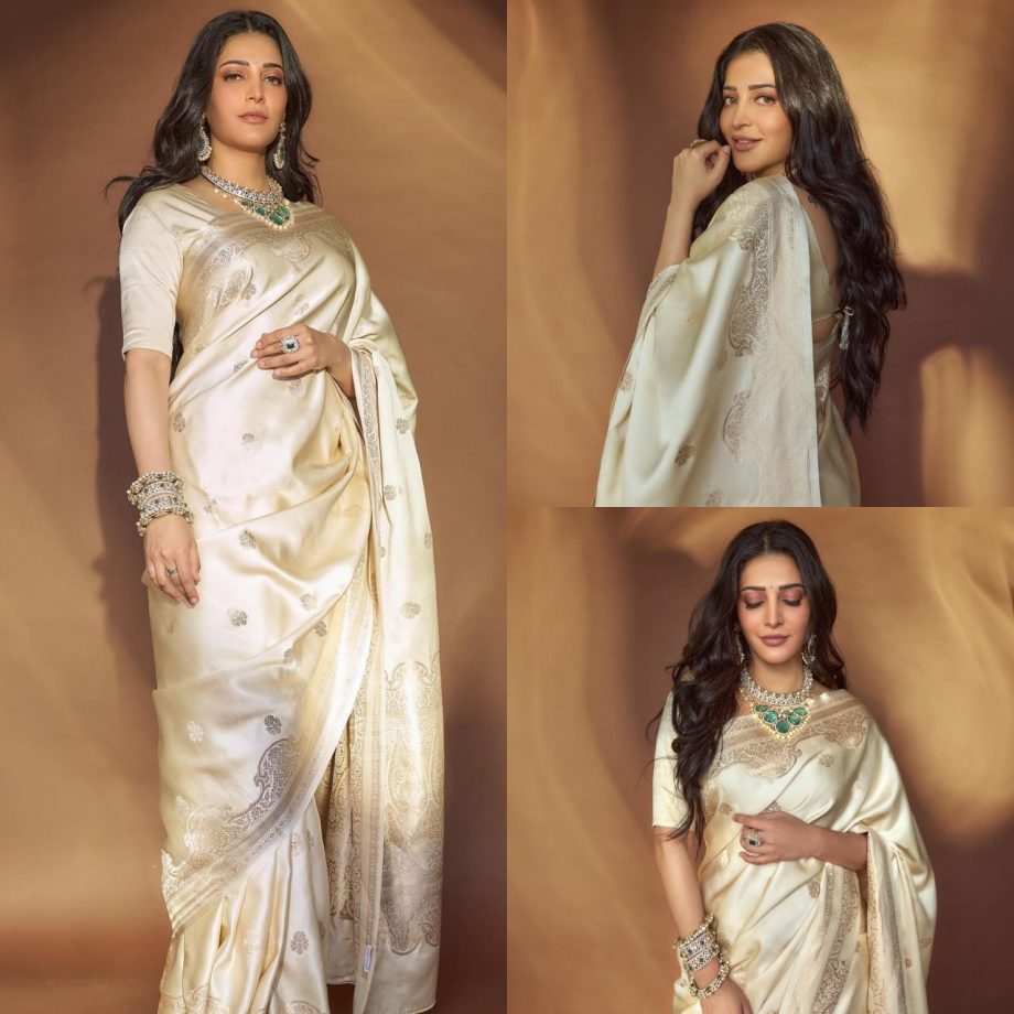 Shruti Haasan Looks Like A Regal Beauty In Silk Banarasi Saree, See Pics! 896799