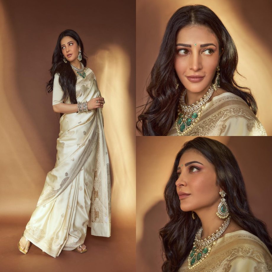 Shruti Haasan Looks Like A Regal Beauty In Silk Banarasi Saree, See Pics! 896797