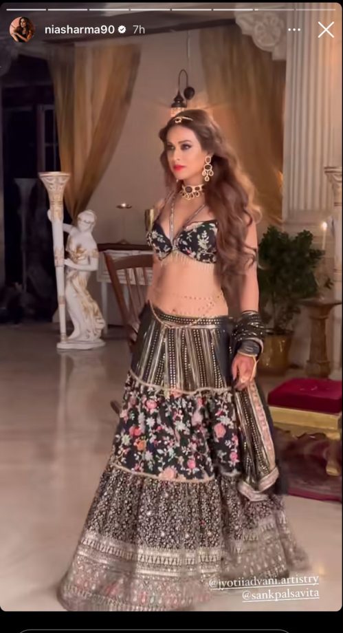 Sneak Peek into Nia Sharma's New Avatar in a Black Lehenga Set from Suhagan Chudail Set! 895097
