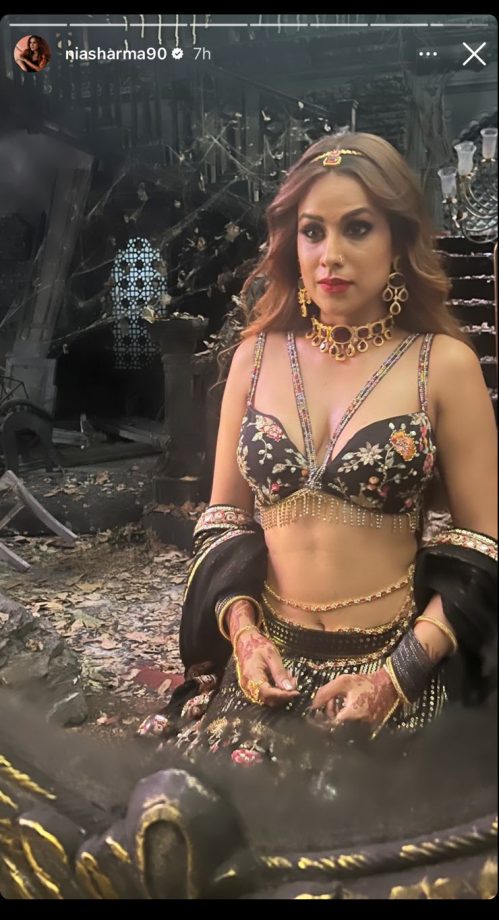 Sneak Peek into Nia Sharma's New Avatar in a Black Lehenga Set from Suhagan Chudail Set! 895096