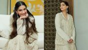 Sonam Kapoor Looks Stunning In A Neutral Beaded Blazer And Skirt