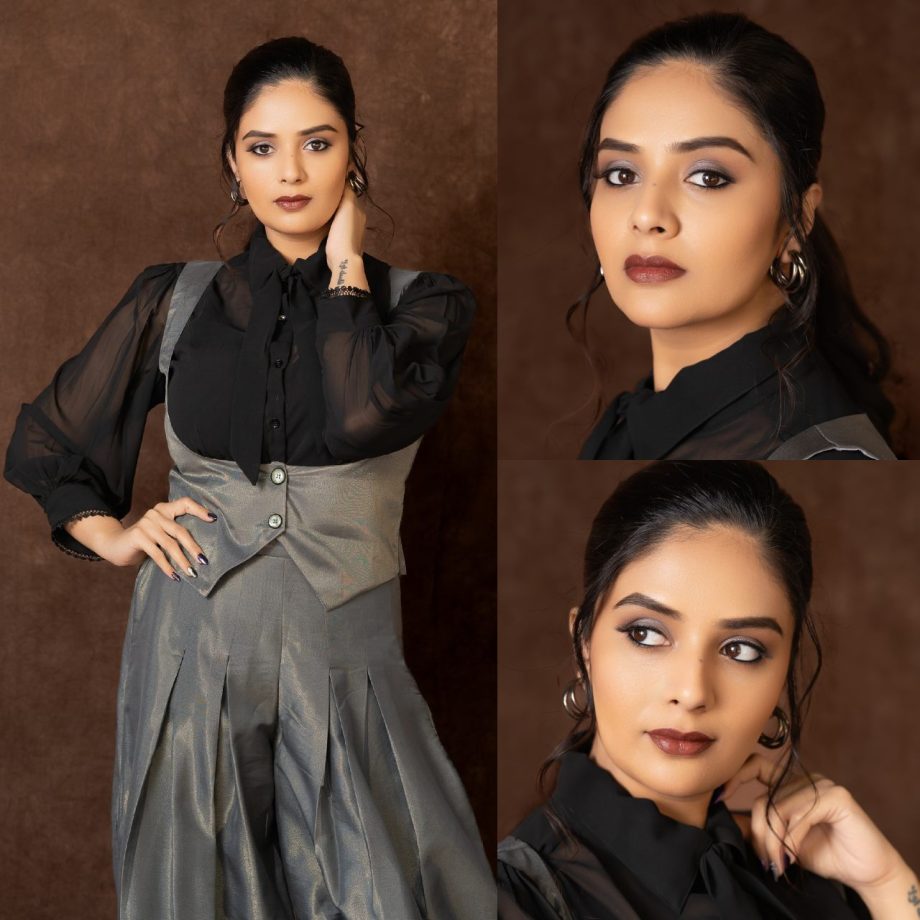 Sreemukhi's Black-and-grey Formal Wear Is Wardrobe Staple For Office Look, See Photos 897290