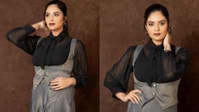 Sreemukhi’s Black-and-grey Formal Wear Is Wardrobe Staple For Office Look, See Photos