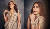 Surbhi Chandna Looks Gorgeous in a Stylish Ivory Saree with a Plunging Neckline Blouse