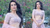 Surbhi Jyoti Exudes Desi Elegance In Lavender Pearls Crafted Lehenga, See How