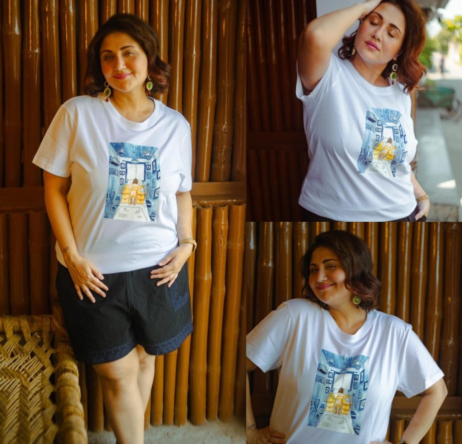 Swastika Mukherjee's Effortless Summer Chic in a Printed Cotton T-shirt and Shorts Combo You Need in Your Wardrobe 894212