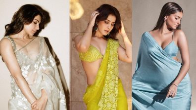 Samantha Ruth Prabhu, Raashii Khanna, and Tara Sutaria Showcase their Figures in Bralette Blouse Designs [Photos]