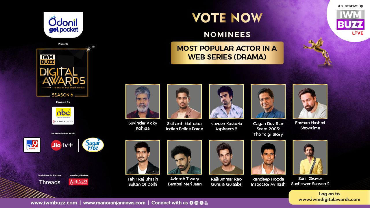 Vote Now: Most Popular Actor In A Web Series (Drama): Suvinder Vicky, Sidharth Malhotra, Naveen Kasturia, Gagan Dev Riar, Emraan Hashmi, Tahir Raj Bhasin, Avinash Tiwary, Rajkummar Rao, Randeep Hooda, Sunil Grover 895801