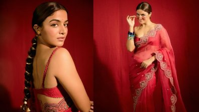 Wamiqa Gabbi Looks Ravishing in a Red Saree, Perfect Pick for Upcoming Wedding Season