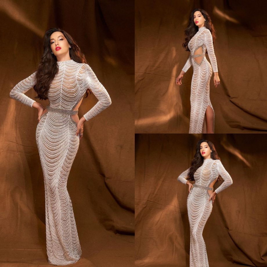 10 Times Nora Fatehi Stuns In Body-Hugging Gowns, Proving Her Perfect Bollywood Figure 901739
