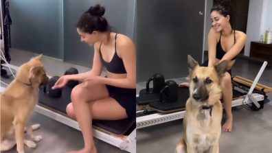 Ananya Panday Starts Sunday Fun With Pilates Workout Session With Furry Friend, Checkout Photos!