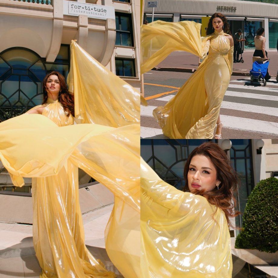 Avneet Kaur Channels Hollywood Princess Vibes In Yellow Metallic Gown 899758