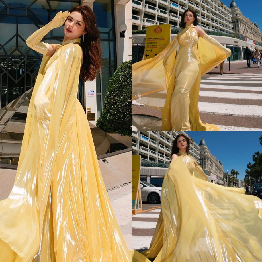 Avneet Kaur Channels Hollywood Princess Vibes In Yellow Metallic Gown 899756