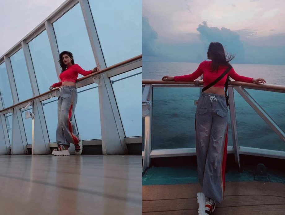 Baggy Outfit & Chilly Weather: Dive Into Mallika Singh's Cruise Trip 898866
