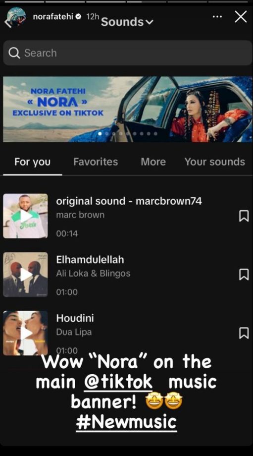 Congratulations: Nora Fatehi Ranks Number One In #Newmusic Chart On TikTok 898295
