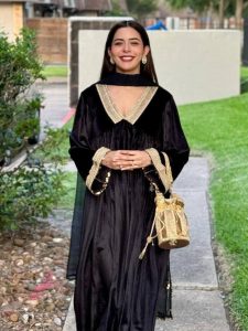 Kundali Bhagya Actress Sana Sayyad Stuns in a Black Velvet Designer Salwar Suit, a Perfect Choice for Eid