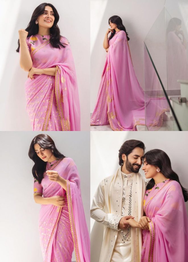 Fashion Face-Off: Kriti Sanon Vs. Ayeza Khan: Who Wore Blush Pink Saree With High-Neck Blouse Better? 901082