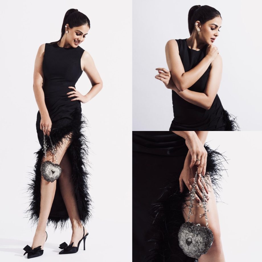 Genelia Deshmukh's Black Feathery Slit Gown Is Apt For Cocktail Party Night, Take Cues 899692