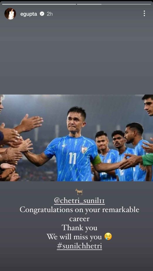 Indian Football G.O.A.T Sunil Chhetri plays his last match; Esha Gupta pays her respect 898845