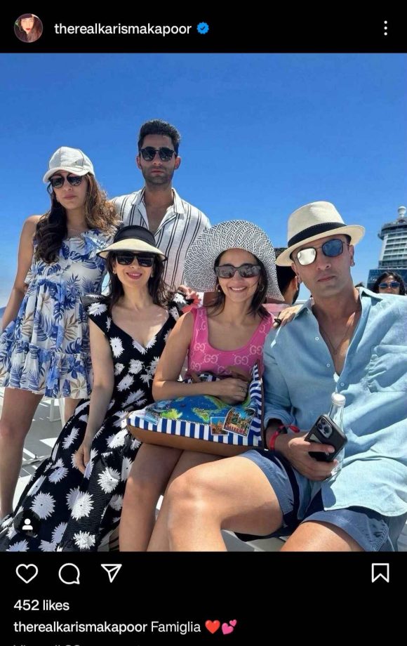 Karisma Kapoor shares a priceless pic with Ranbir Kapoor & Alia Bhatt from the Anant-Radhika cruise bash 899225