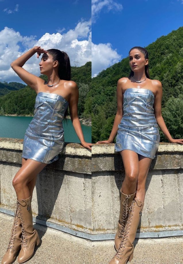 Khatron Ke Khiladi 14: Nimrit Kaur Ahluwalia Shine In Metallic Dress And Niyati Fatnani Poses In Swimsuit 901514