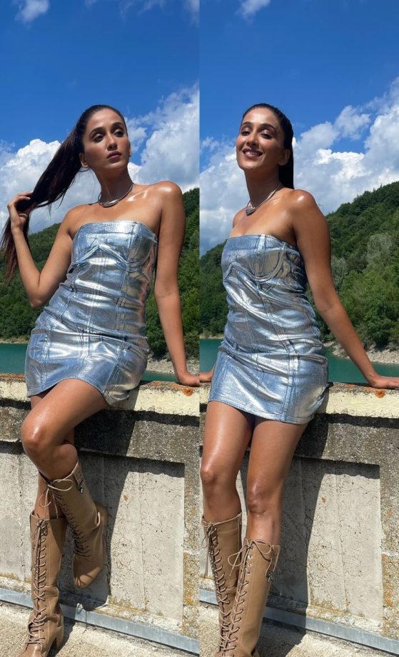 Khatron Ke Khiladi 14: Nimrit Kaur Ahluwalia Shine In Metallic Dress And Niyati Fatnani Poses In Swimsuit 901515