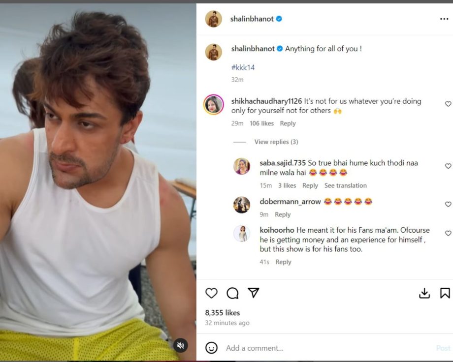 Khatron Ke Khiladi 14 Update: Shalin Bhanot Gets Trolled For His Comment To Fans, 