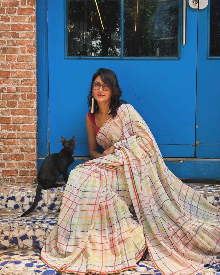 KMTMG Sriti Jha Looks Classy In Checkered Cotton Saree, See Photos 900691