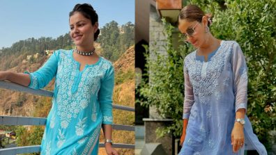 Embrace Your Ethnic Look With Rubina Dilaik’s Chikankari Outfit