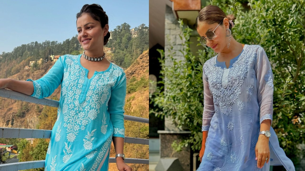 Kurta Set For Women: Embrace Your Ethnic Look With Rubina Dilaik's Chikankari Outfit 901132
