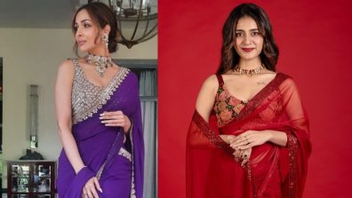 Malaika Arora Vs. Priya Varrier: Who Slays In Montone Saree With Designer Blouse?
