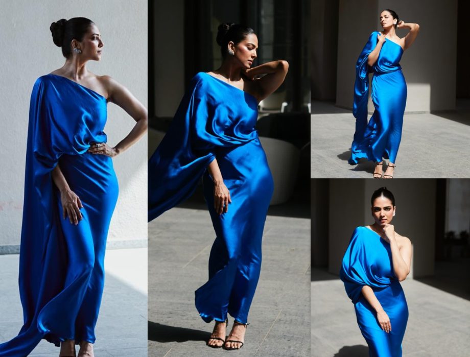 Malavika Mohanan Stuns In Electric Blue One-Shoulder Gown For Girls' Evening Party 897981