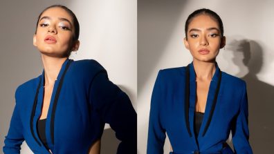 [Photos] Anushka Sen Flaunts Bossy Style In Blue Blazer Set