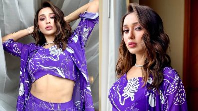 [Photos] Mimi Chakraborty Channels Inner Beauty In Purple Three-piece Outfit